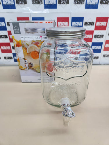 Dispensador 4 litros de capacidad,bebidas para fiestas, dispensador de jabón líquido con grifo, fuente de vidrio para bebidas Avilia